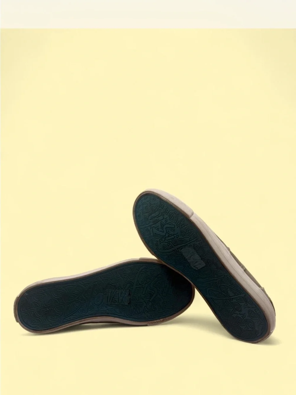 Women's Olive Slip-On Canvas Sneakers with White Sole